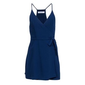 Amanda Uprichard navy wrap mini dress